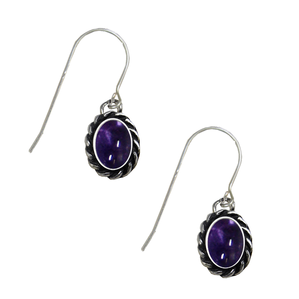Sterling Silver Iolite Gemstone Drop Dangle Earrings